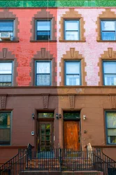 Harlem street shops and buildings, New York City, 2021
