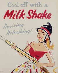 Health Education Cool off with a milk shake, poster
