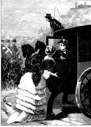 History of Ancient Rome. The Flight from Rome in Civilian Clothes of Pope Pius IX During the Republic in 1849. Engraving L. Stefanoni 1885