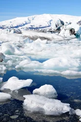 Icebergs and ice floes at Jokulsarlon Glacier Lagoon, Iceland