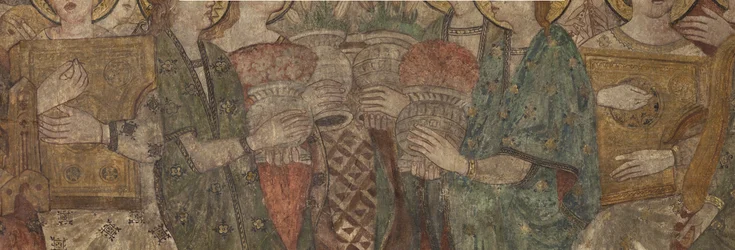 Interior. North Crossing. Altar of the Mural Paintings. Original from the Main Chapel. Wall Paintings. (Detail) End 14th Century