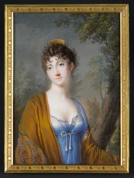 Lady in Blue with Yellow Shawl