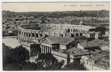 Nimes: General View of the City with the Arenes and the Maison Carree