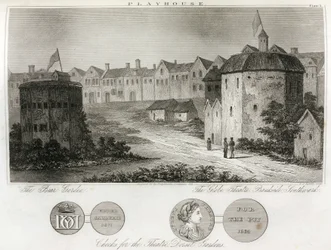 The garden of bears and the Globe Theatre on the banks of London