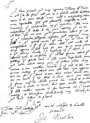 Letter from Sir Isaac Newton to William Briggs, M.D., written from Trinity College, Cambridge, 20 June