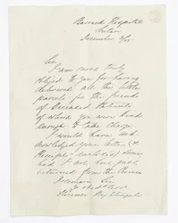 Letter written by Florence Nightingale, whilst at the Barrack Hospital, Scutari