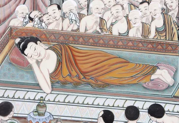 Life of Buddha: After 45 years of teaching the Dharma, the Buddha passed into Parinirvana, Seoul, South Korea