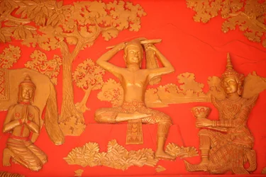 Life of the Buddha, The Great Tonsure: the Buddha cuts his hair with his sword, Phnom Penh, Cambodia