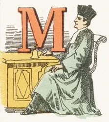 M - Magistrate - Childish Alphabet, Editions Gordinne 1920