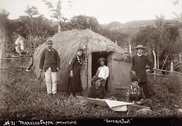 Making Tappa, a native cloth, c.1875