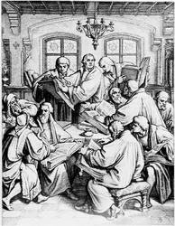 Martin Luther Translating the Holy Bible from Latin to German