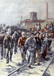 Miners on strike in Courrieres