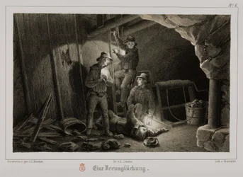 Mining accident, Germany, c 1851