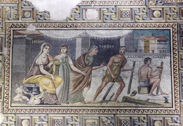 Mosaic, Pasiphae and Daedalus