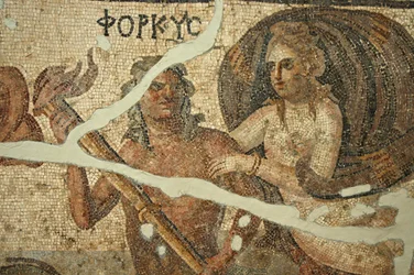 Mosaic of sea scene, Turkey