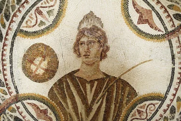 Mosaic: One of the Nine Muses. Polymnia: Religious and Rhetoric Song (detail)