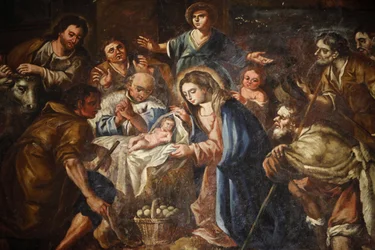 Nativity Painting in Iglesia Ex-Conventual de Ntra. Sra del Carmen, Antequera, Spain