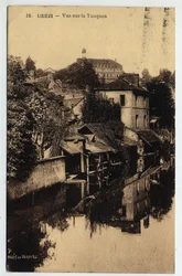 Normandy, Calvados (14), Lisieux: houses on the edge of the Touques - Postcard dated 1934