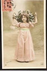 Old postcard/Children with flowers