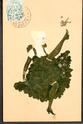 Old postcard/French Cancan/Woman of the Belle Epoque