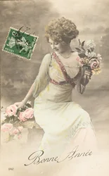 Happy Year, Wish, Woman, Belle Epoque