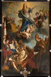Parish Church (Parochiekerk Onze-Lieve-Vrouw). Interior. High Altar. Painting.