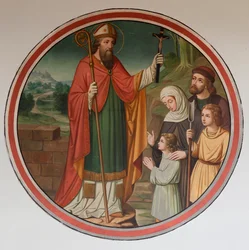 Parish Church (Sint-Denijs-Boekel, Parochiekerk Sint-Denijs). South Aisle. A Wall Painting.