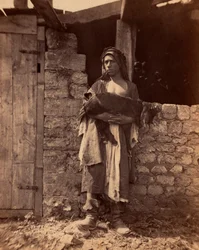 Patre of Lebanon with a kid (Photography by Charles Lallemand, 1865)