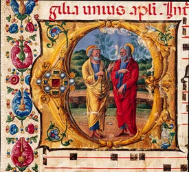 Piccolomini Library: choir book, cod. 16.1, ff. 2r with 