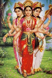 Hindu Goddesses Parvati, Lakshmi & Saraswati