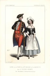Pierre-Cheri Lafont in the role of Frontin and Madame Bressant or Augustine Dupont as Marinette in Theophile Gautier