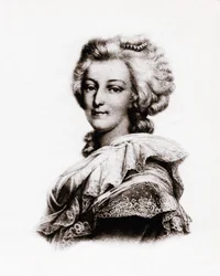 Portrait of the Queen of France Marie Antoinette of Austria Engraving of the 19th century