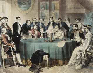 Presentation in 1801 of the experiments on the electric battery to the First Consul Napoleon Bonaparte by Volta