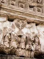 Procession panel on the Arch of Titus, Roman Forum, Rome, Italy