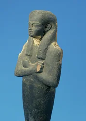 Ptah-Sokar-Osiris figure with tripartite wig and crossed arms, Egyptian