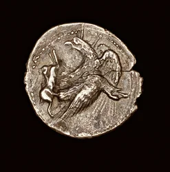 Rare Ancient Greek Coin, Silver Tetradrachm, Agrigentum, Eagle with Hare (411 BC)
