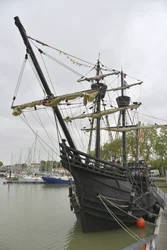 Replica of the Caraque Neo Victoria Boat of Magellan During the First Round of the World