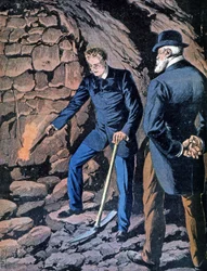 Rocambole in a Mine, Late 19th Century (illustration)