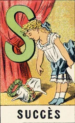 S: Success - Engraving from ABCD of Little Girls. Pellerin & Cie, printer-publisher, Epinal, circa 1890. Series A.