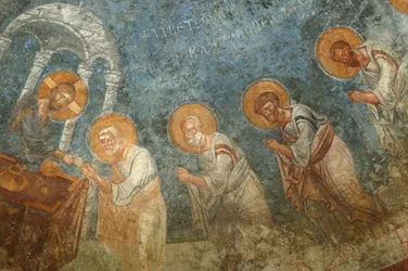 Saint Nicholas church fresco: Jesus with apostles, Myra, Turkey