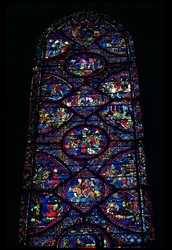 Scenes from the Life of Charlemagne (747-814) from the ambulatory, c.1215-35 (stained glass)
