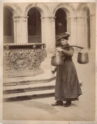 Small Trades: Portrait of a Water Carrier Near a Well (19th Century)