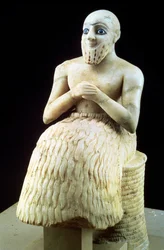 Statue of the Official Ebih-Il, from the Temple of Ishtar at Mari, Hit, Iraq, Middle Euphrates, Sumerian, Early Dynastic Period, c.2500 BC