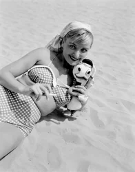 The Actress Elena Giusti at Venice Lido Beach - 1951