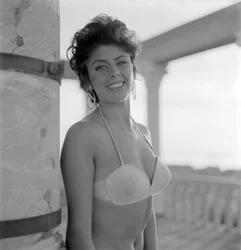 The Actress, Starlet Celina Cely at Venice Lido Beach - 1957