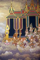The Life of the Buddha, Wall Fresco, Wat Botum Temple, Phnom Penh, 2022