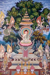 The Life of the Buddha, Wall fresco, Wat Maniratanaram monastery, Phnom Penh, 2022