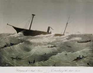 The failure of the Anglo Saxon in Newfoundland. Lithography by F. Sala et Co