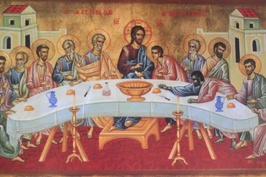 The Last Supper. Saint-Antoine-le-Grand Orthodox Church, Saint-Laurent-en-Royans, France