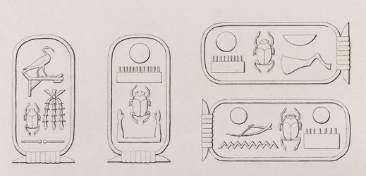 Thebes: Hieroglyphics, close up